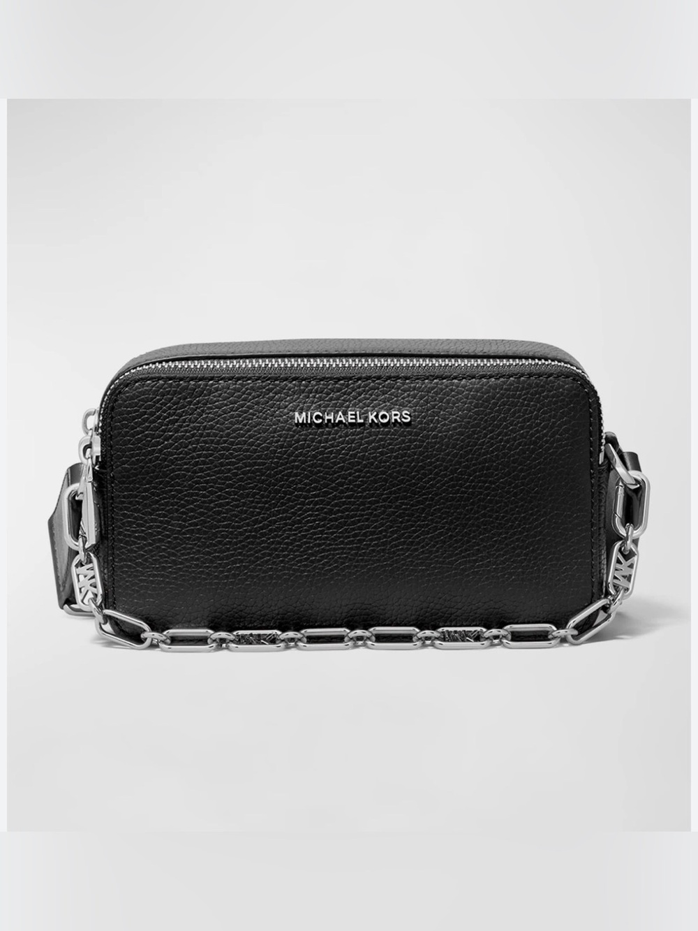 NEW! MICHAEL KORS JET SET SMALL DOUBLE ZIP CHAIN CROSSBODY BAG IN BLACK CLASSIC - Picture 12 of 12